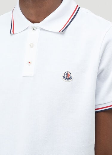 Logo Polo Shirt Moncler Logo Polo Shirt White mon0144015