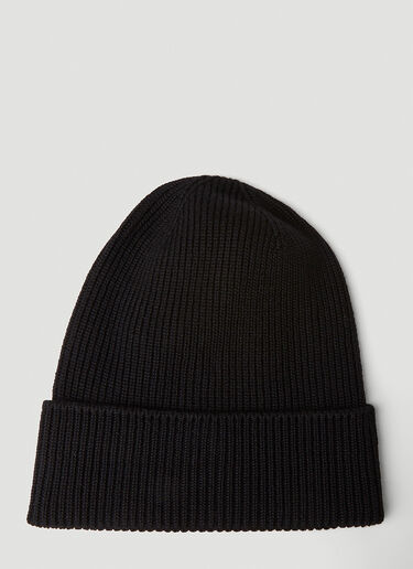 Logo Motif Beanie Hat Moncler Logo Motif Beanie Hat Black mon0149046