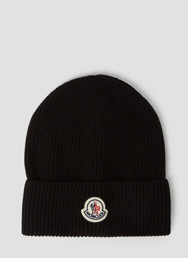 로고 패치 비니 햇 Moncler 로고 패치 비니 햇 블랙 mon0151040