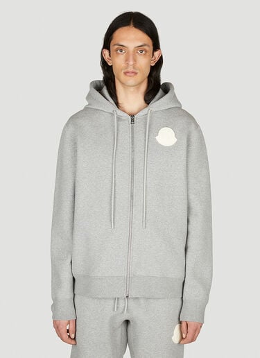 Logo Patch Hooded Sweatshirt Moncler Logo Patch Hooded Sweatshirt Grey mon0154034