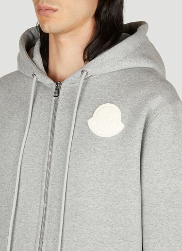 Logo Patch Hooded Sweatshirt Moncler Logo Patch Hooded Sweatshirt Grey mon0154034