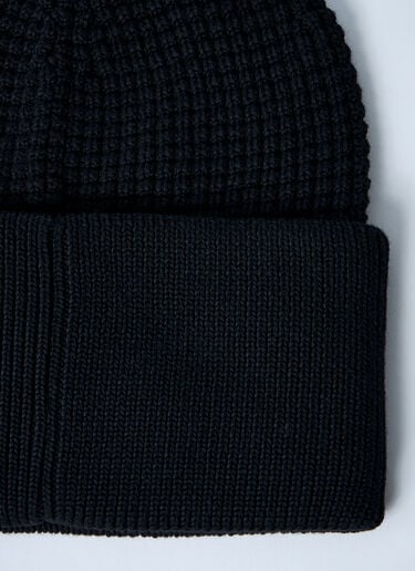 Moncler Logo Motif Beanie Hat Black mon0161036