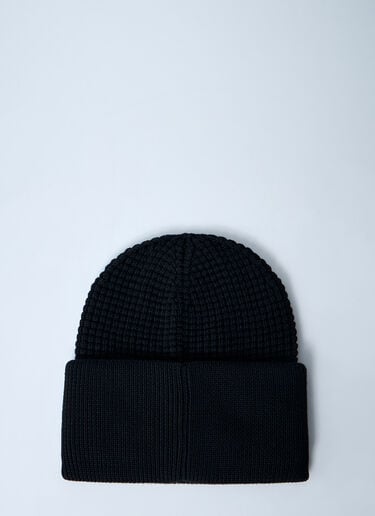 Moncler Logo Motif Beanie Hat Black mon0161036