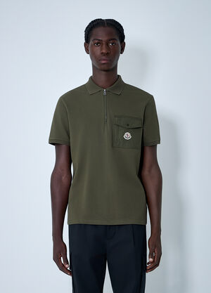 Moncler Logo Motif Polo Shirt Green mon0162008