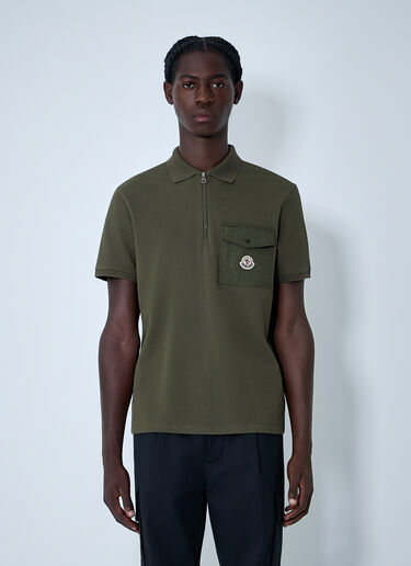 Moncler Logo Motif Polo Shirt Green mon0162008