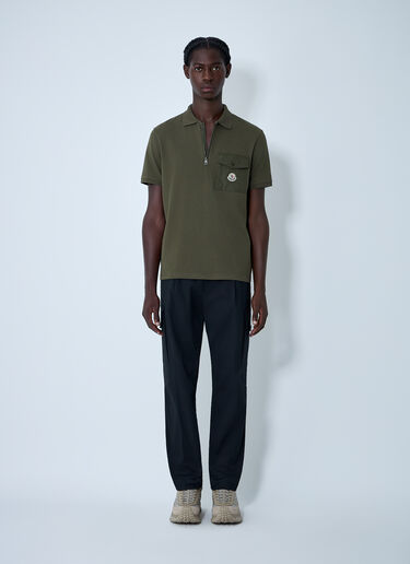 Moncler Logo Motif Polo Shirt Green mon0162008