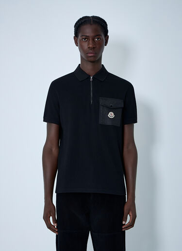 Moncler Logo Motif Polo Shirt Black mon0162009