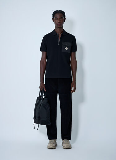 Moncler Logo Motif Polo Shirt Black mon0162009