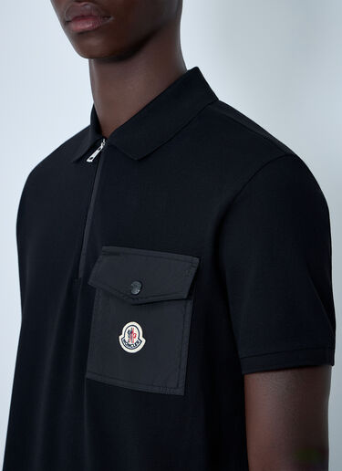 Moncler Logo Motif Polo Shirt Black mon0162009