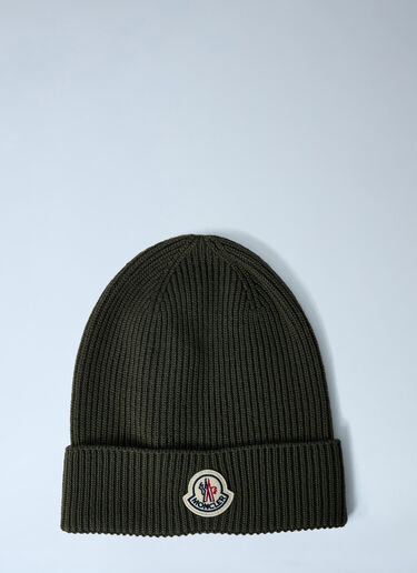 Logo Motif Beanie Hat Moncler Logo Motif Beanie Hat Khaki mon0162018