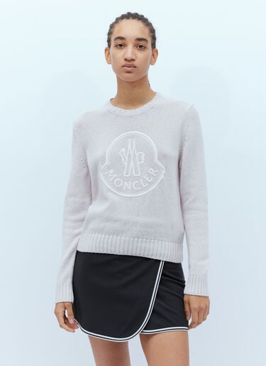 徽标刺绣针织毛衣 Moncler 徽标刺绣针织毛衣 粉色 mon0255042