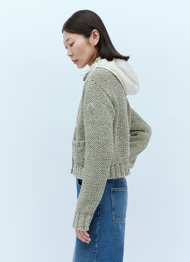 Marled Knit Cardigan Moncler Marled Knit Cardigan Green mon0256026