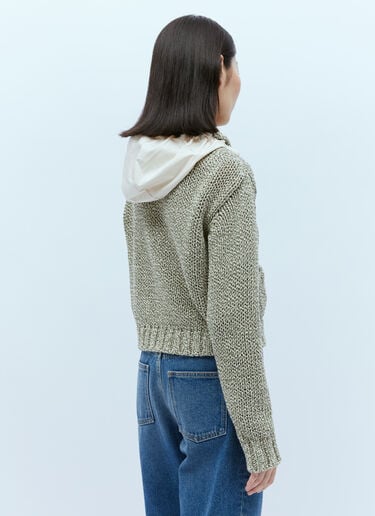 Marled Knit Cardigan Moncler Marled Knit Cardigan Green mon0256026