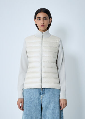 Moncler Quilted Cardigan White mon0261033