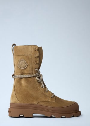 Moncler Vera Logo Patch Boots Camel mon0261052