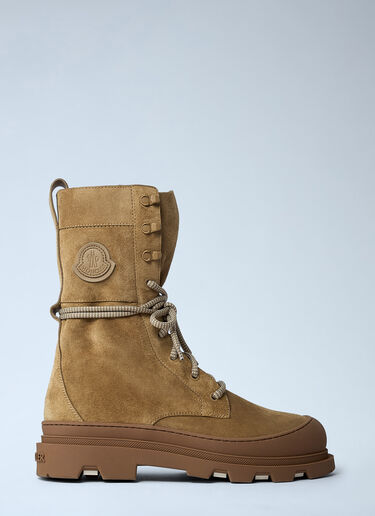 Moncler Vera Logo Patch Boots Camel mon0261052