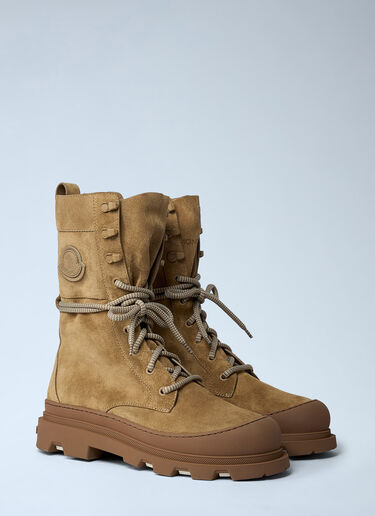 Moncler Vera Logo Patch Boots Camel mon0261052