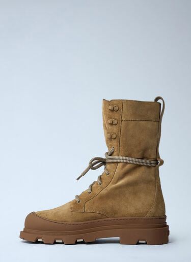 Moncler Vera Logo Patch Boots Camel mon0261052