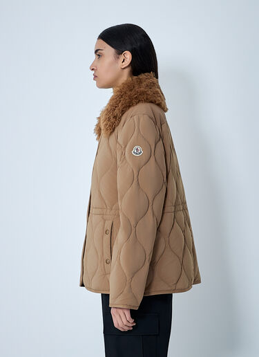 Quintin 3-In-1 Shearling-Trimmed Short Down Jacket Moncler Quintin 3-In-1 Shearling-Trimmed Short Down Jacket Camel mon0262005