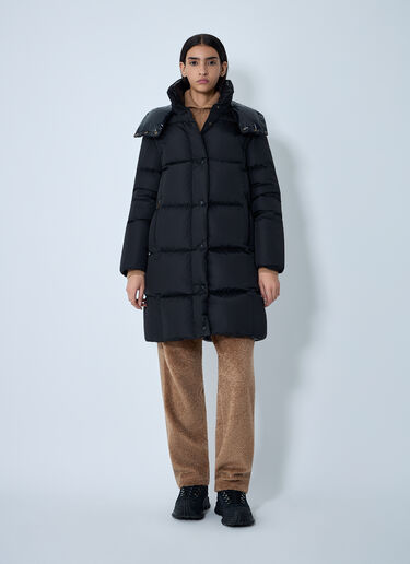Moncler Little Long Down Coat Black mon0262013
