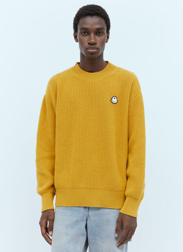 Moncler x Palm Angels 徽标贴饰羊毛针织衫 黄色 mpa0355014