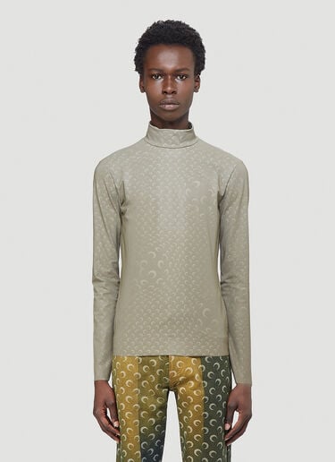 Crescent Moon Turtleneck Top Marine Serre Crescent Moon Turtleneck Top Green mrs0142006