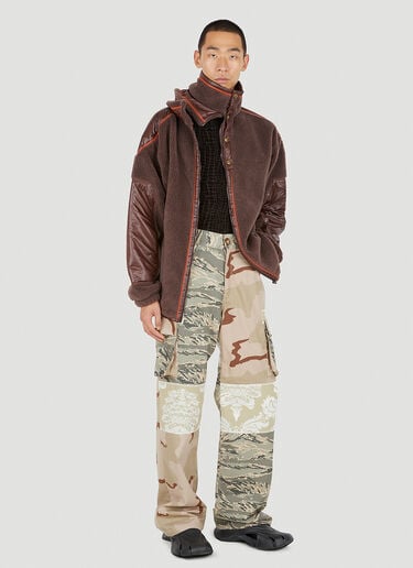 Patchwork Cargo Pants Marine Serre Patchwork Cargo Pants Beige mrs0150002
