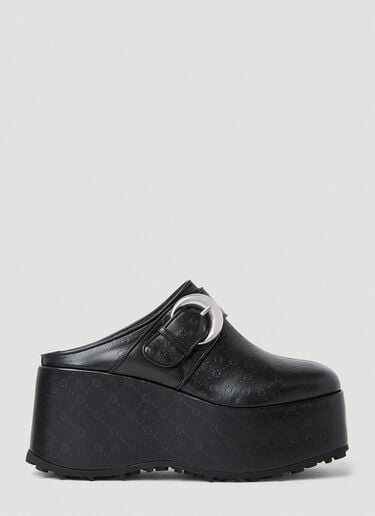 Marine Serre Monogram Platform Mules Black mrs0252042