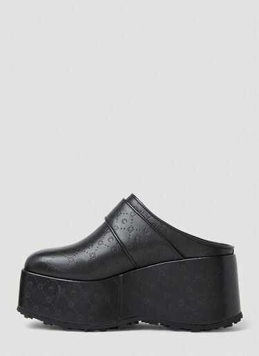 Marine Serre Monogram Platform Mules Black mrs0252042