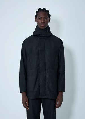 Massimo Osti Studio Hooded Wool Jacket Black mso0162006