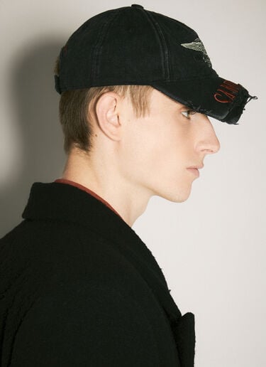 Cut Peak Baseball Cap Martine Rose Cut Peak Baseball Cap Black mtr0158017