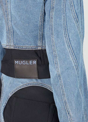 紧身胸衣拼接牛仔夹克 Mugler 紧身胸衣拼接牛仔夹克 蓝色 mug0251003