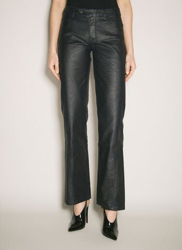 Waxed Straight Leg Pants Mugler Waxed Straight Leg Pants Black mug0258017