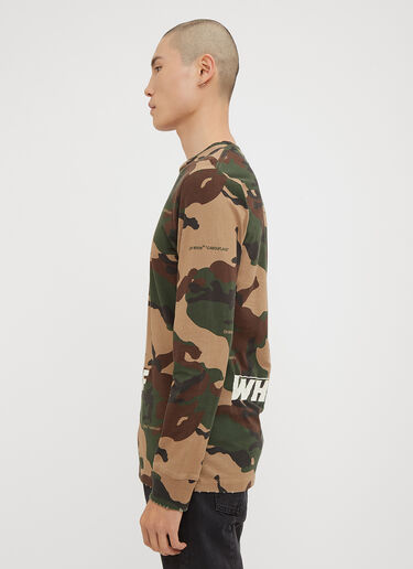 Long Sleeve Camo Print T-Shirt Off-White Long Sleeve Camo Print T-Shirt Khaki ofw0133005