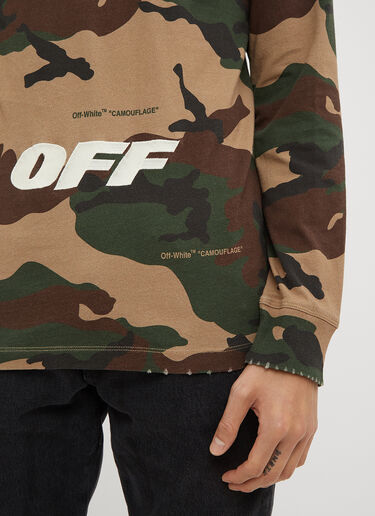 Long Sleeve Camo Print T-Shirt Off-White Long Sleeve Camo Print T-Shirt Khaki ofw0133005