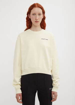 Off-White Cropped Logo Sweatshirt Beige ofw0233003