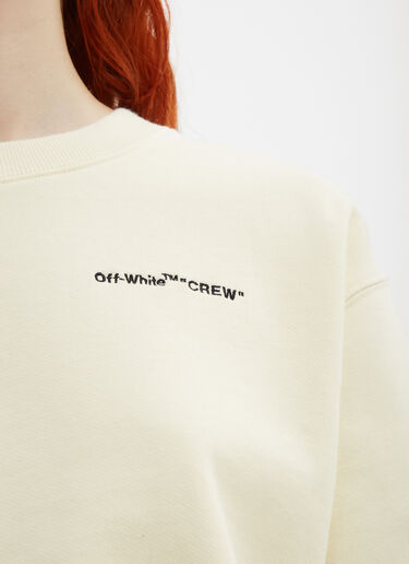 Cropped Logo Sweatshirt Off-White Cropped Logo Sweatshirt Beige ofw0233003
