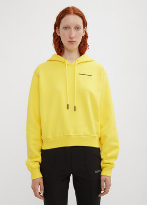 Off-White Cropped Quotes Hoodie Yellow ofw0233005