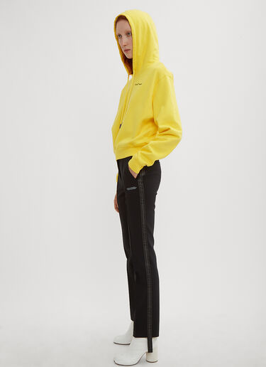 Off-White Cropped Quotes Hoodie Yellow ofw0233005