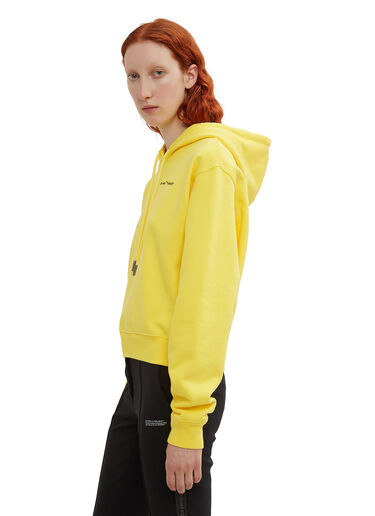 Cropped Quotes Hoodie Off-White Cropped Quotes Hoodie Yellow ofw0233005