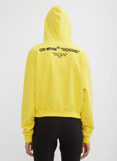 Off-White Cropped Quotes Hoodie Yellow ofw0233005
