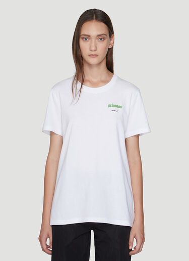 Princess Logo Print T-Shirt Off-White Princess Logo Print T-Shirt White ofw0239004