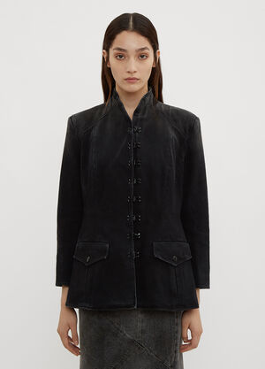 Oliver Theyskens Hook and Eye Single Breasted Jacket Black oli0234001