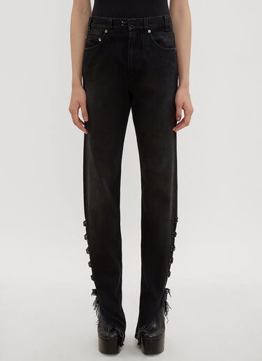 Hook and Eye Straight Leg Jeans Oliver Theyskens Hook and Eye Straight Leg Jeans Black oli0234011