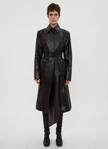 Tailored Leather Coat Oliver Theyskens Tailored Leather Coat Black oli0234012