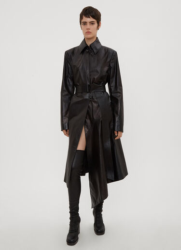 Tailored Leather Coat Oliver Theyskens Tailored Leather Coat Black oli0234012