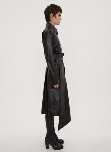 Tailored Leather Coat Oliver Theyskens Tailored Leather Coat Black oli0234012