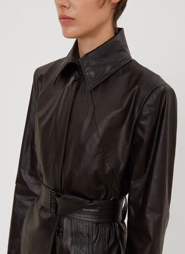 Tailored Leather Coat Oliver Theyskens Tailored Leather Coat Black oli0234012