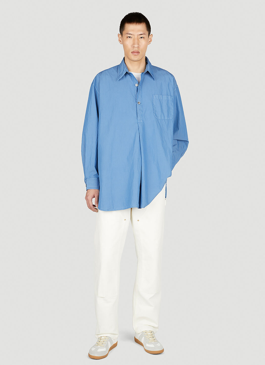 トップス our legacy popover shirt OUR LEGACY Blue Popover Shirt Our Legacy