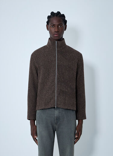 Our Legacy Knit Zip-Up Sweater Brown our0162016